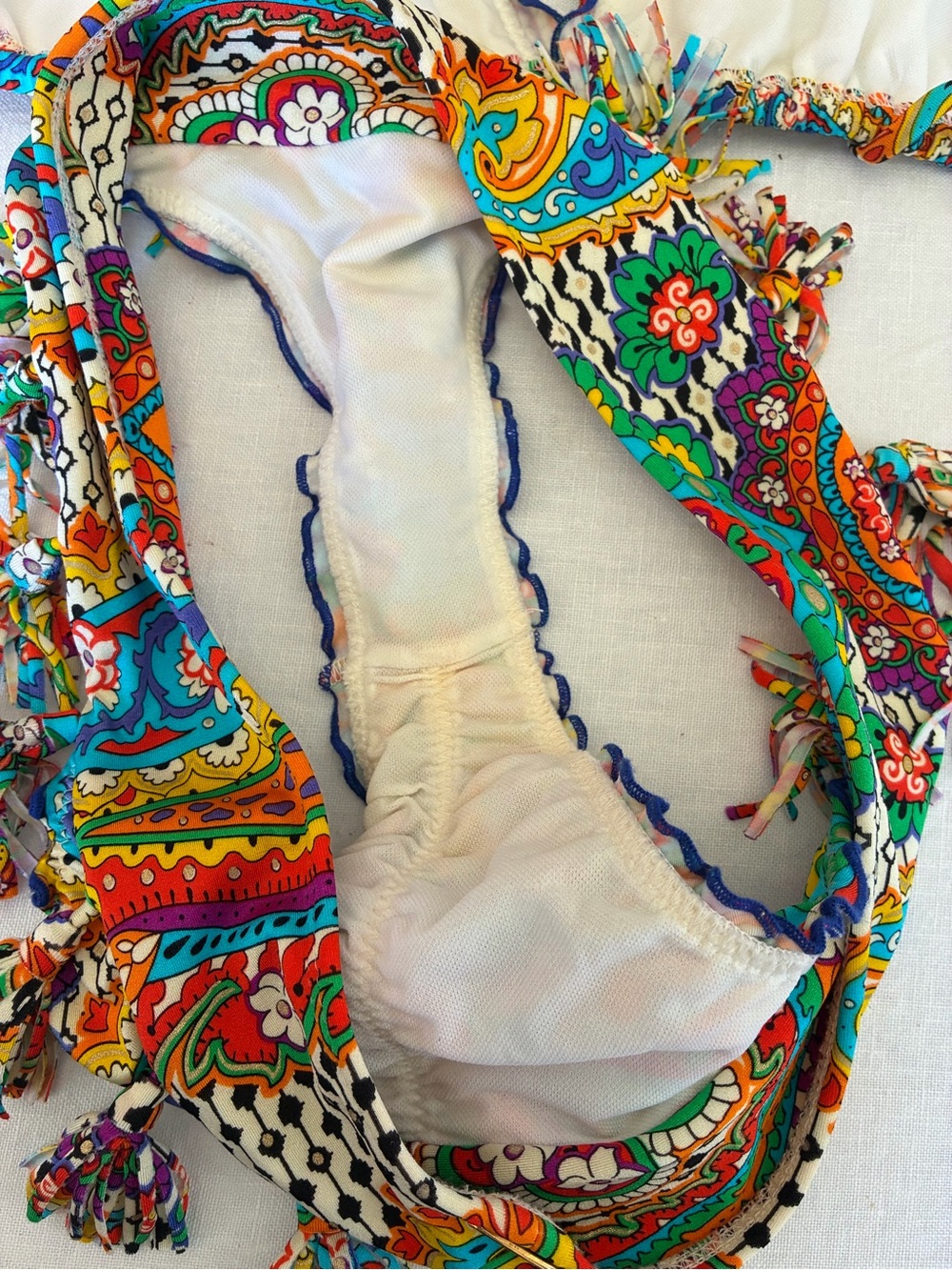 Luli Fama Samba Caracol Wavey string cheeky Bikini Top & Bottom Set M - Picture 7 of 14